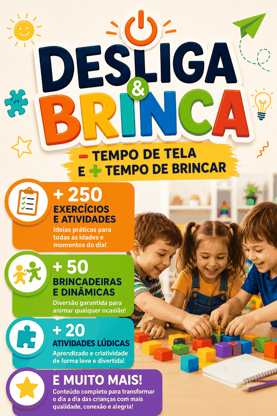 Capa do kit digital DESLIGA & BRINCA